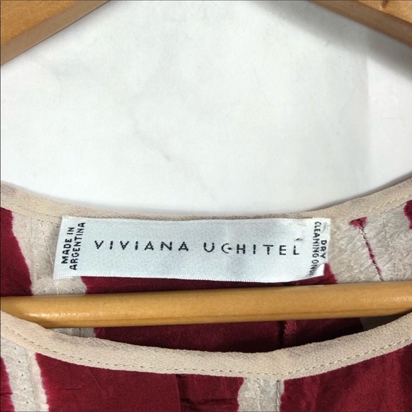 VIVIANA UCHITEL 💯 Silk Maroon Trapeze Blouse - Picture 4 of 5